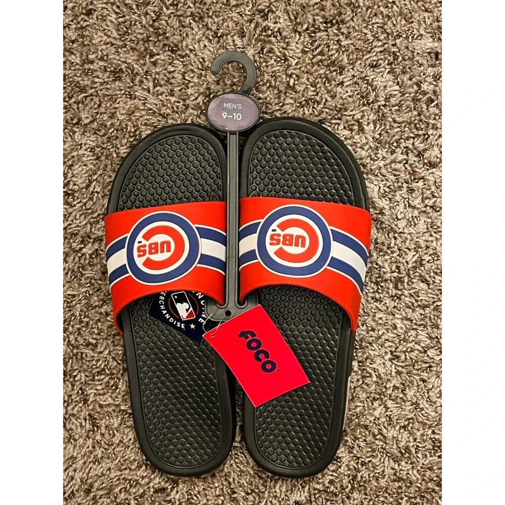 Chicago Cubs Slides Sandals Men’s Size M (9-10) Genuine MLB Merchandise - NEW
